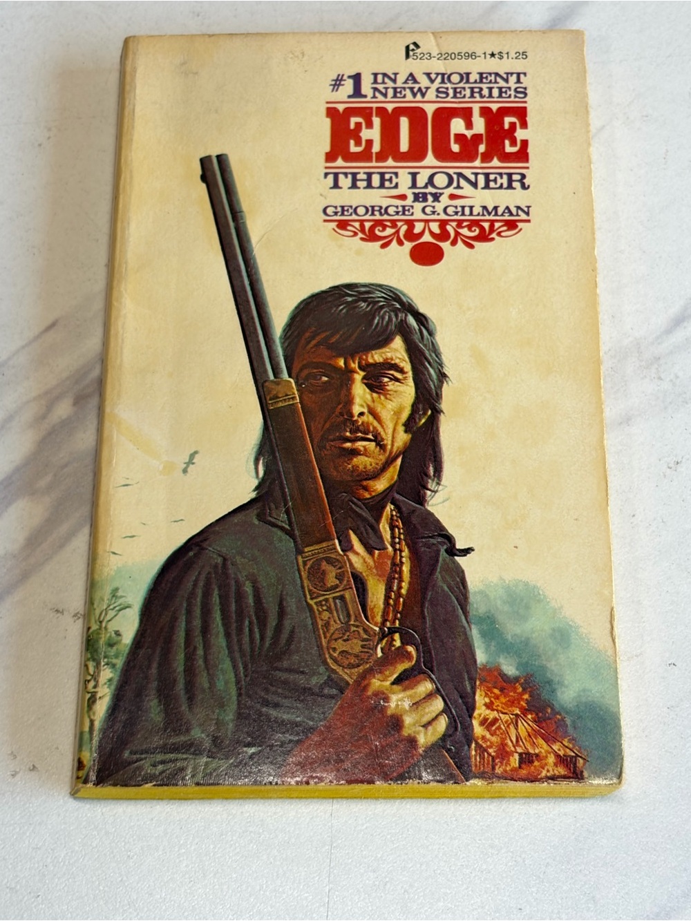 🔥 Edge The Loner #1 George G. Gilman 1977 7th Printing Vintage PB Western Novel🔥